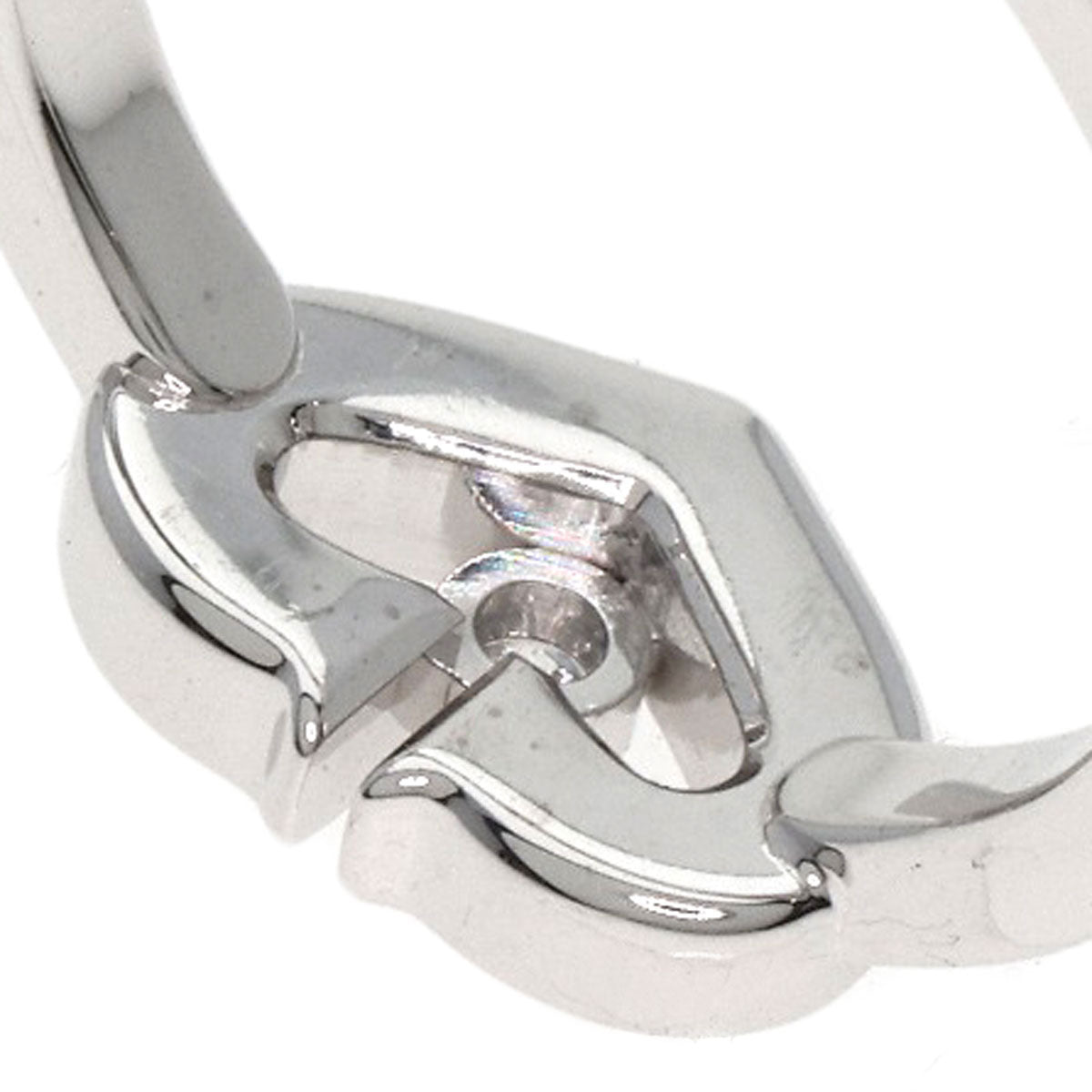 CARTIER Ring C Heart Diamond #47 K18 White Gold Ladies