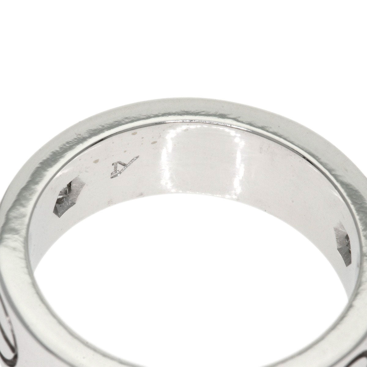 CARTIER Ring love ring half diamond # 49 K18 White Gold Ladies