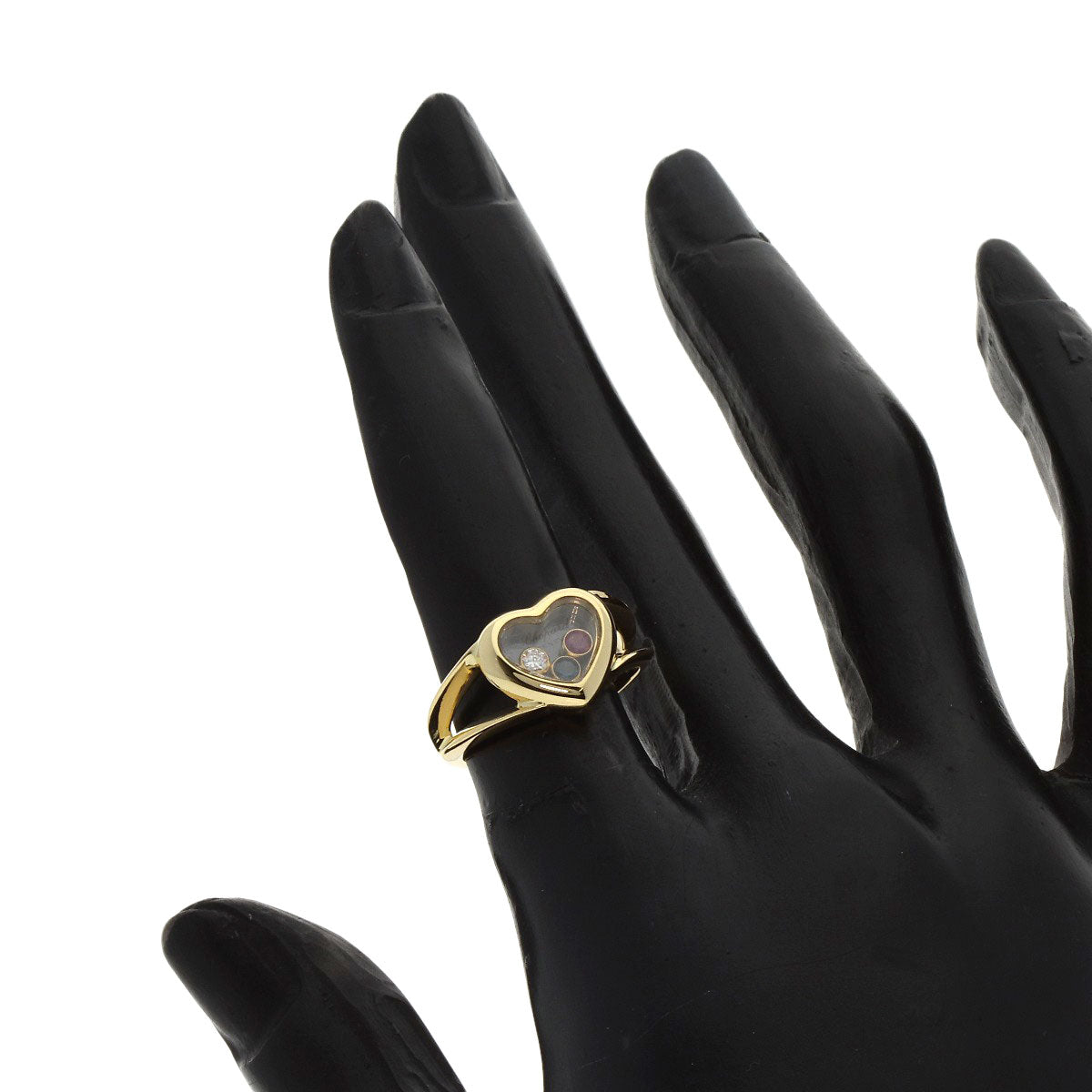Chopard Ring Happy diamond Ruby Sapphire K18 Yellow Gold Ladies