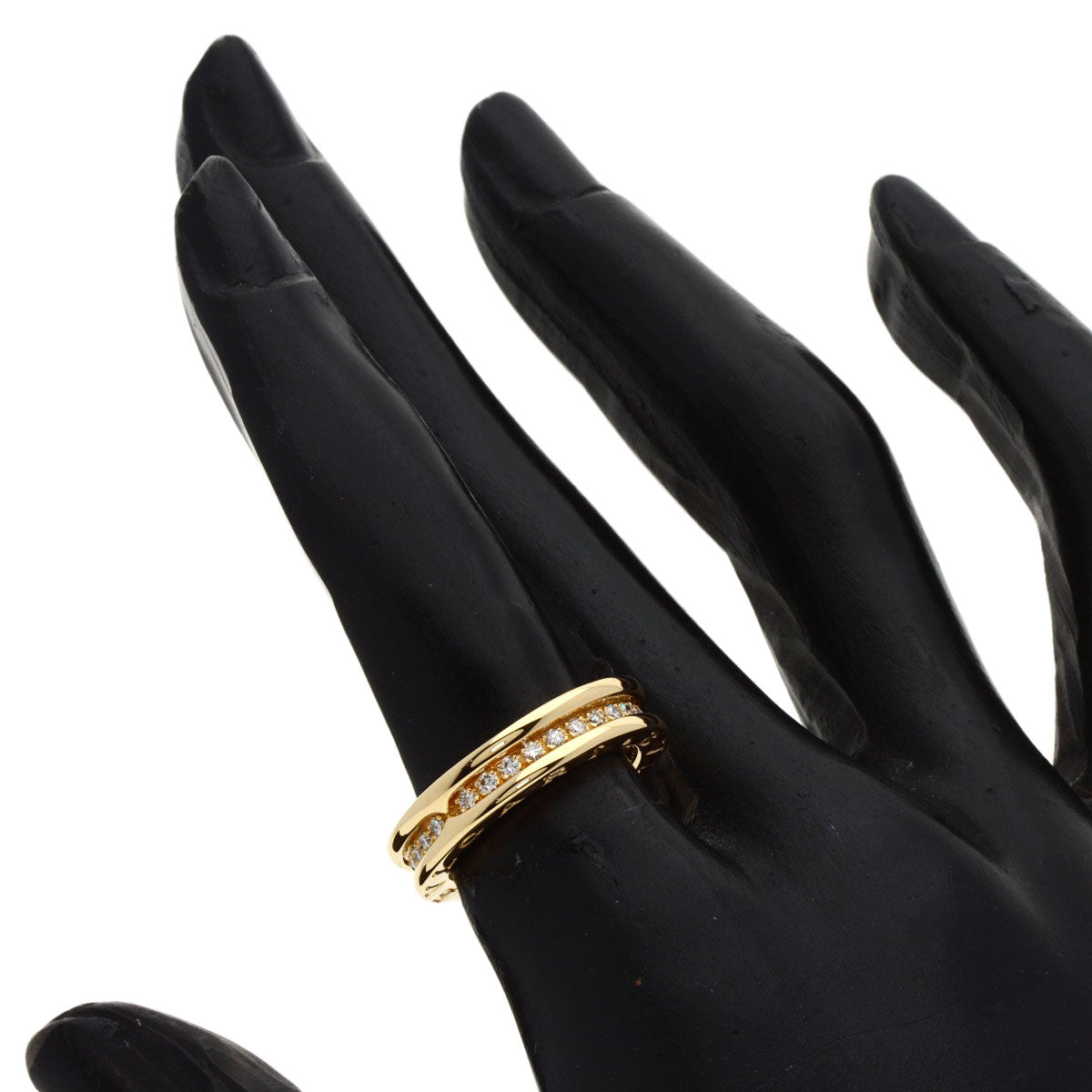 BVLGARI Ring B.zero1 1 band XS Diamond #49 K18 Yellow Gold Ladies