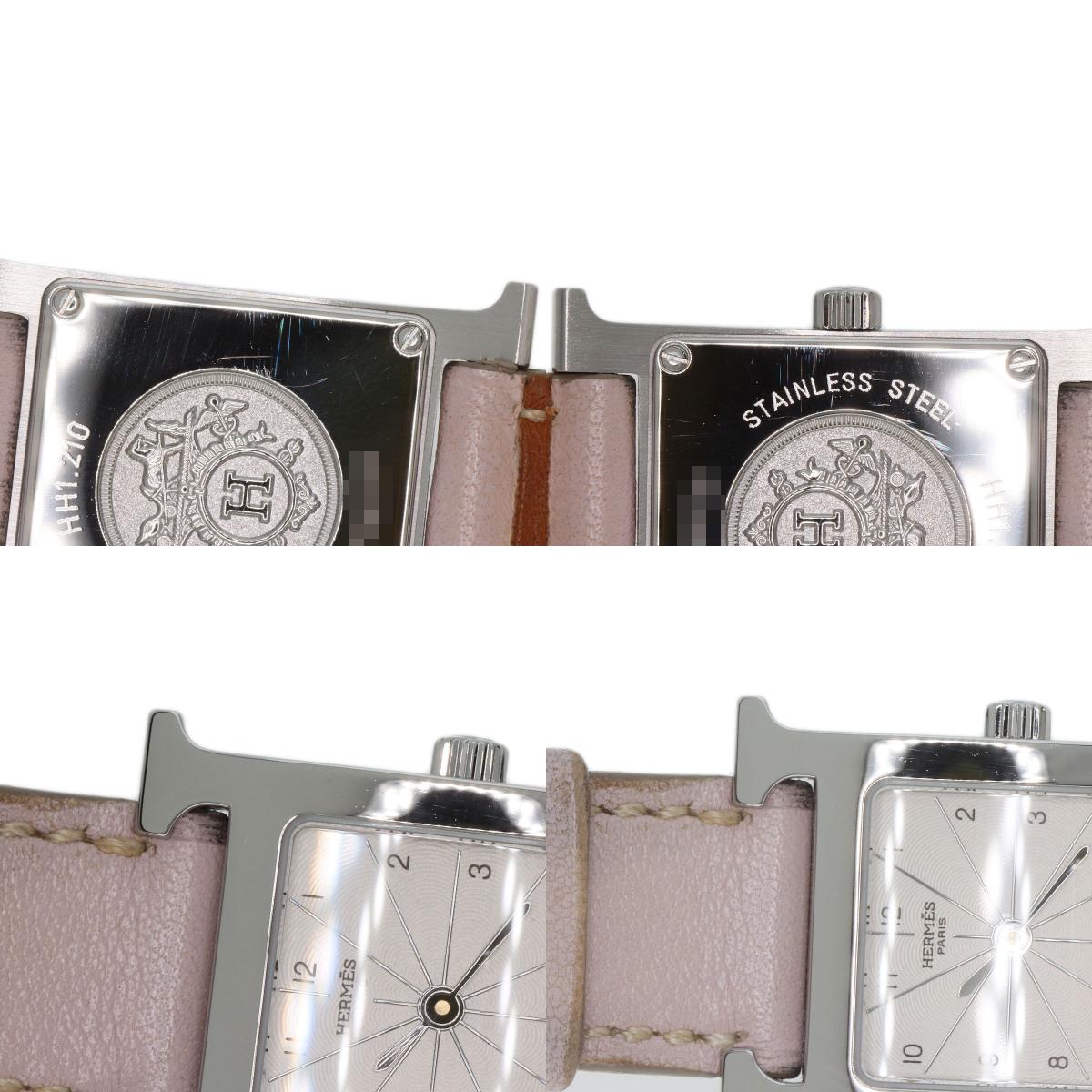 HERMES H watch Watches HH1.210 Stainless Steel/Leather Ladies