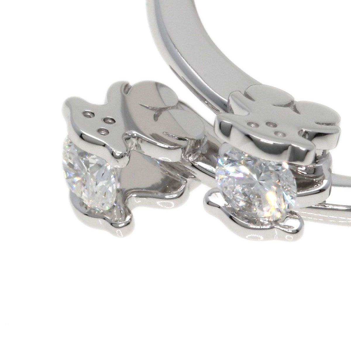 TOUS Ring Diamond Bear Motif K18 White Gold Ladies