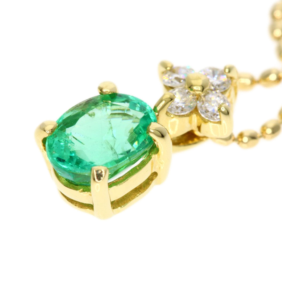 Colored Stone Diamond Necklace K18 Yellow Gold 1.7g Ladies