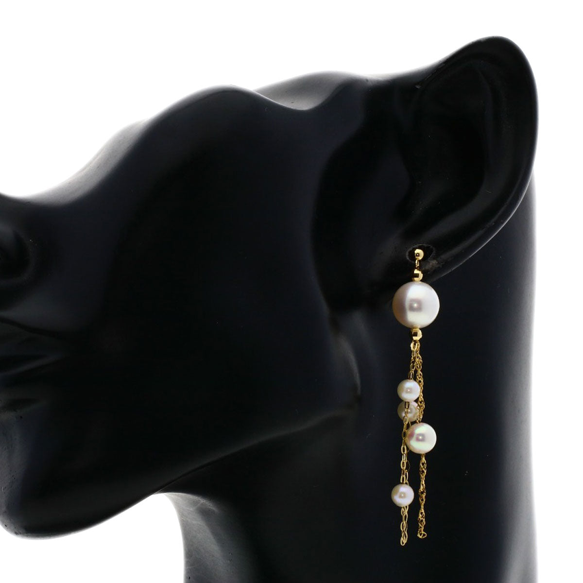 Akoya pearl Pearl earring K18 Yellow Gold 3.6g Ladies