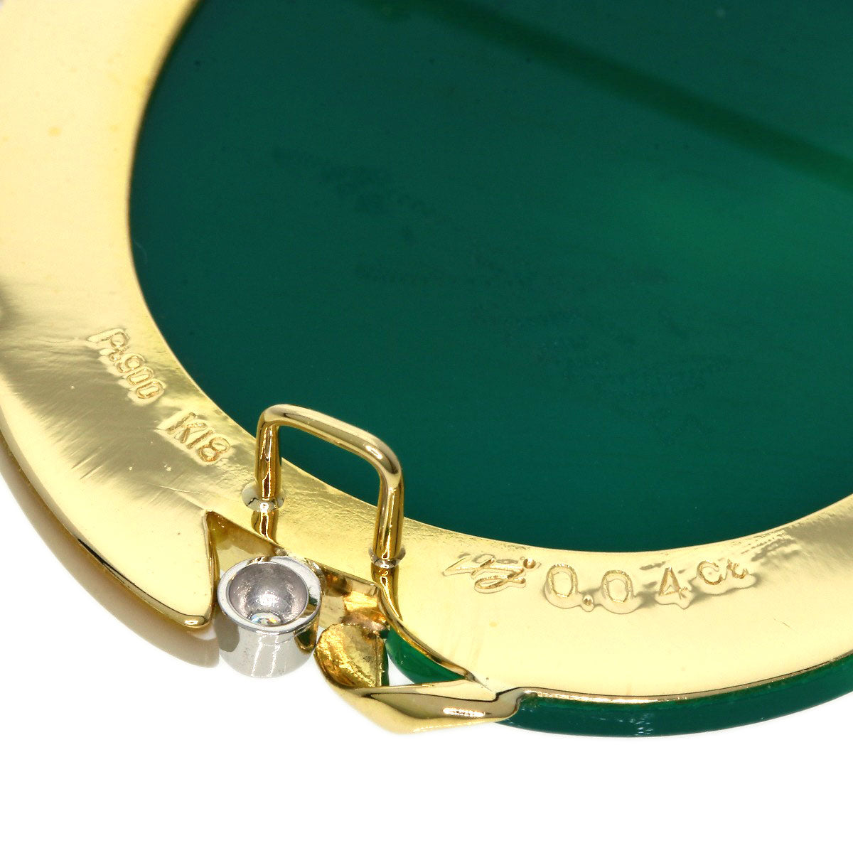 Hanspeter Mueller Agate Cameo Diamond Brooch PT900 14.8g Ladies