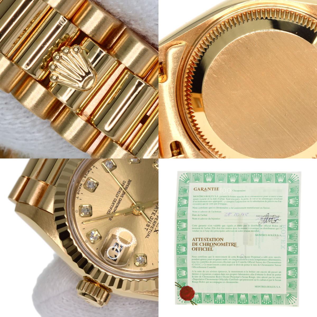 ROLEX DATEJUST 10P Diamond Watches 69178G K18 Yellow Gold/18K Yellow Gold Ladies