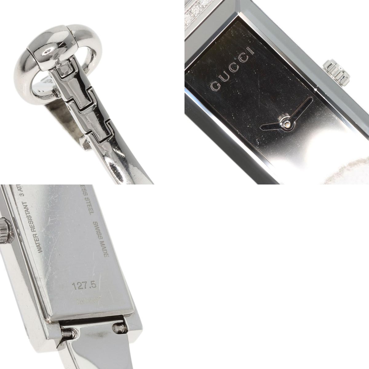 GUCCI Square Face Bezel Diamond Watches 127.5 Stainless Steel/Stainless Steel Ladies