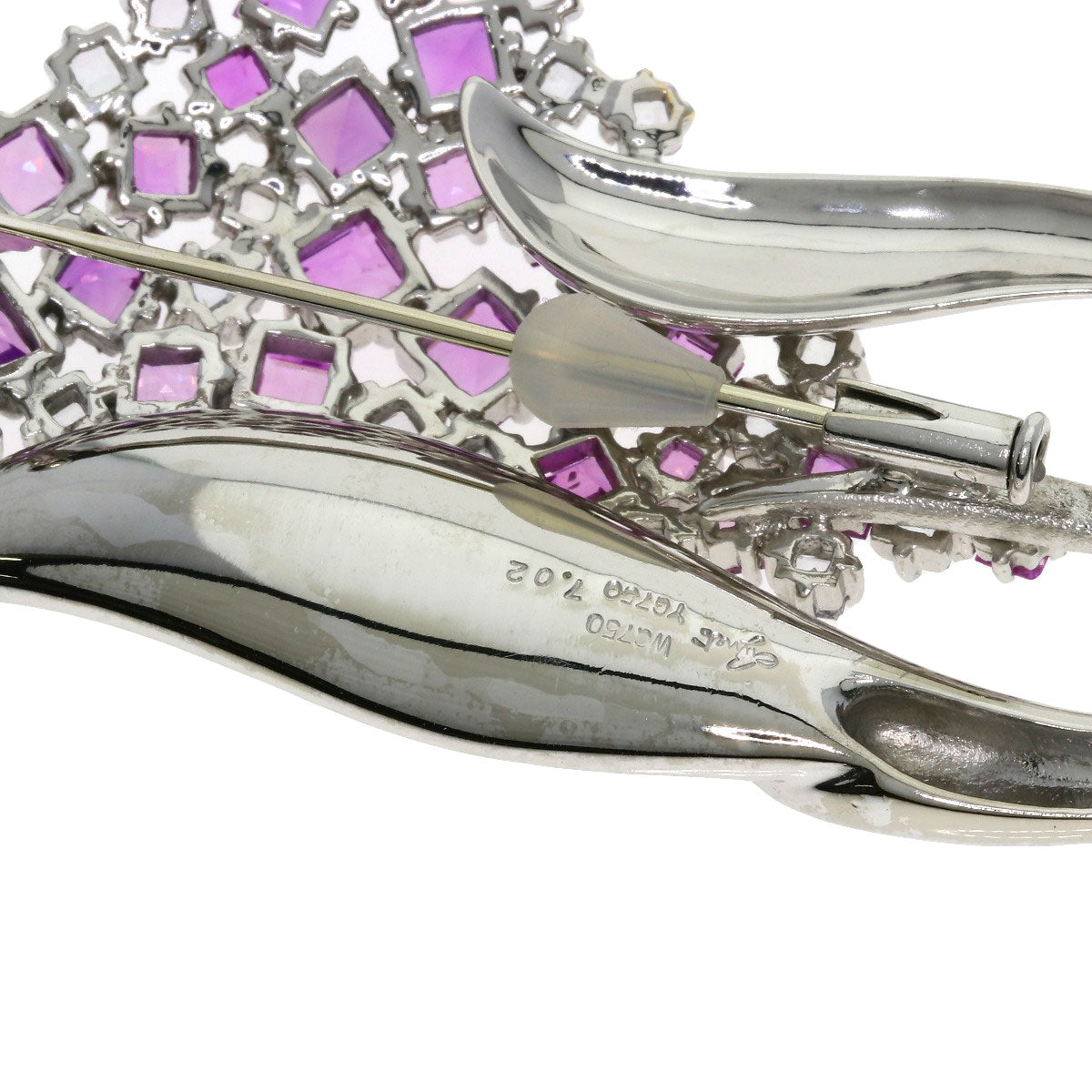 Jeunet Brooch Sapphire Diamond K18 White Gold 18K Yellow GoldLadies