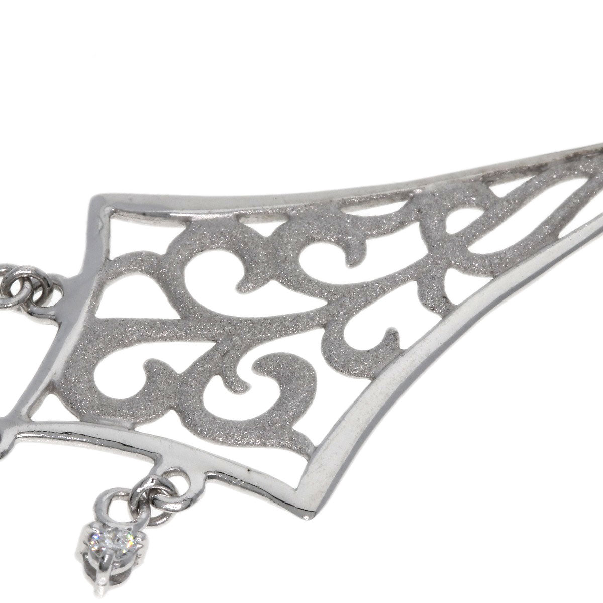 0.13ct tam Tamura Muneyoshi Diamond Earring K18 White Gold 10.2g Ladies