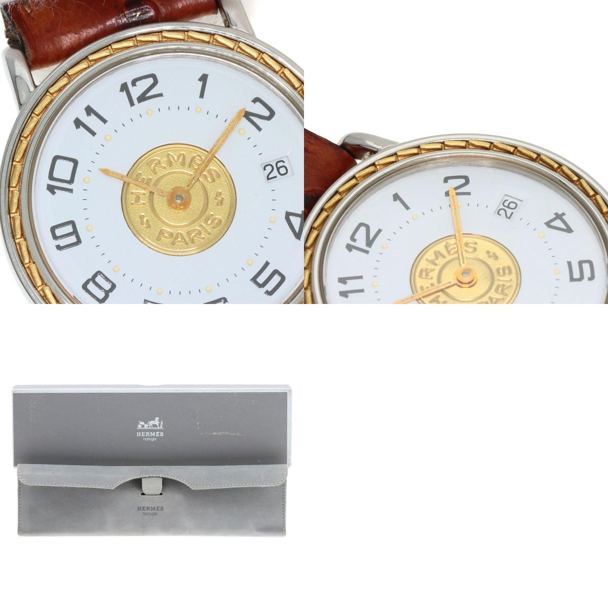 HERMES Serie Watches Stainless Steel/Leather mens