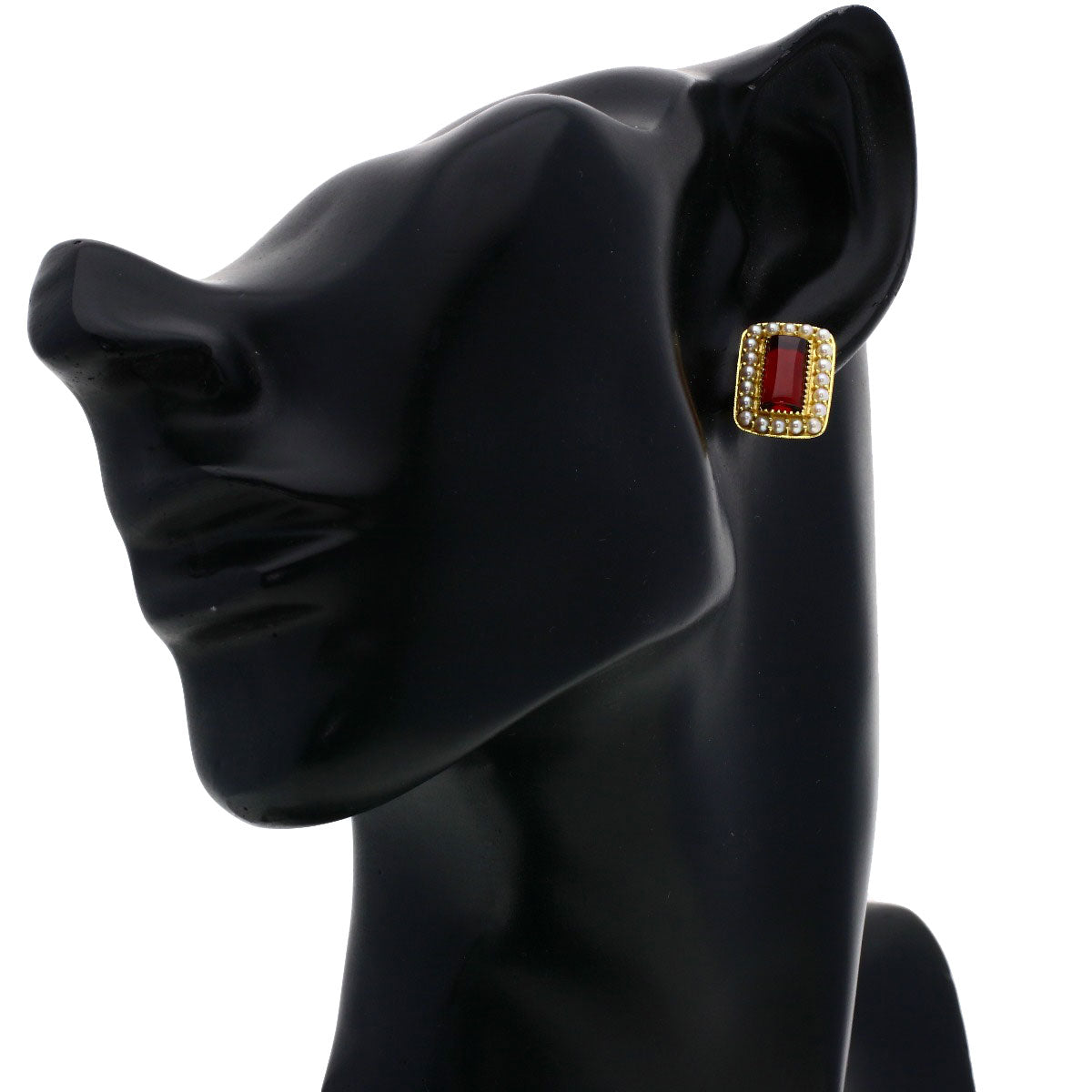 1.6ct Victorian's Gate Garnet Pearl Pearl earring K18 Yellow Gold 4.9g�E½@Ladies