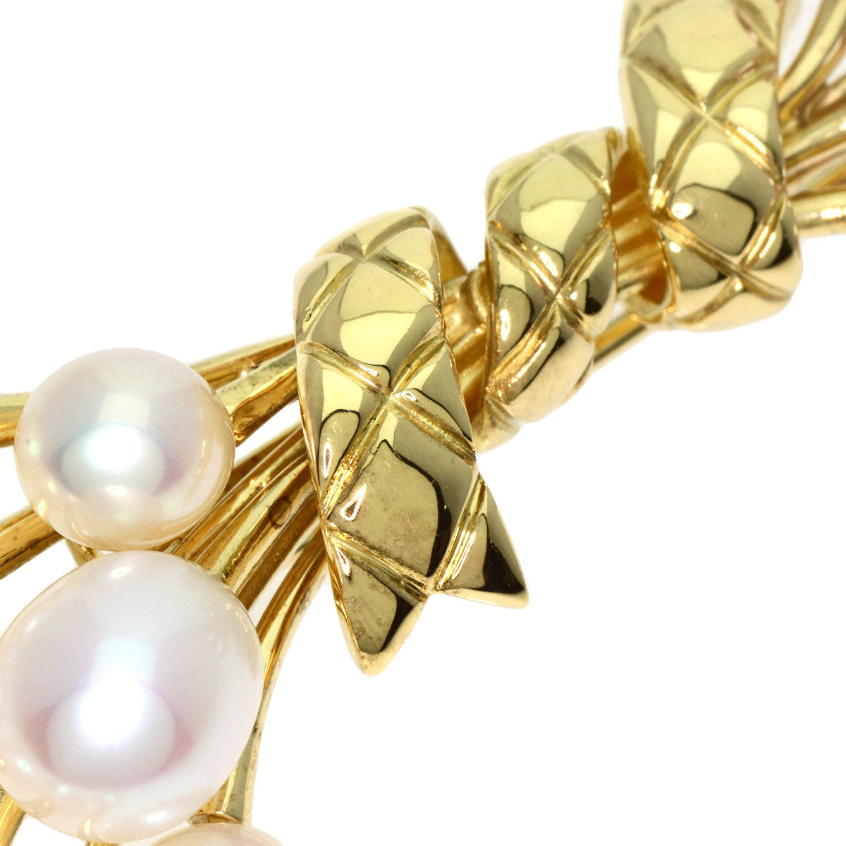MIKIMOTO Brooch Freshwater Pearl Pearl K18 Yellow Gold Ladies