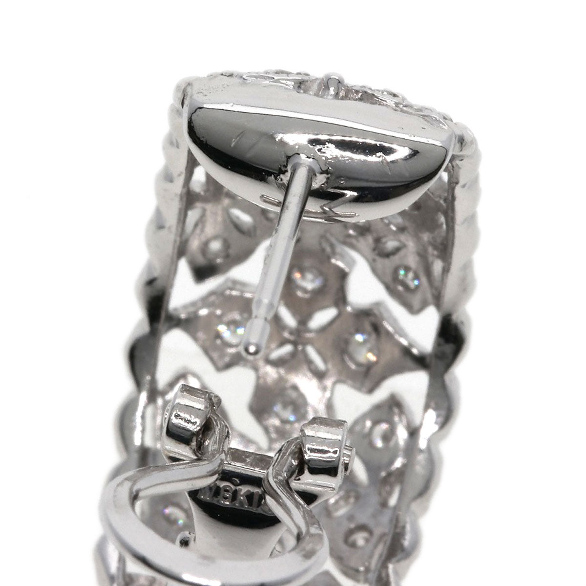 0.45ct Diamond earring K14 White Gold PT900 11.2g Ladies