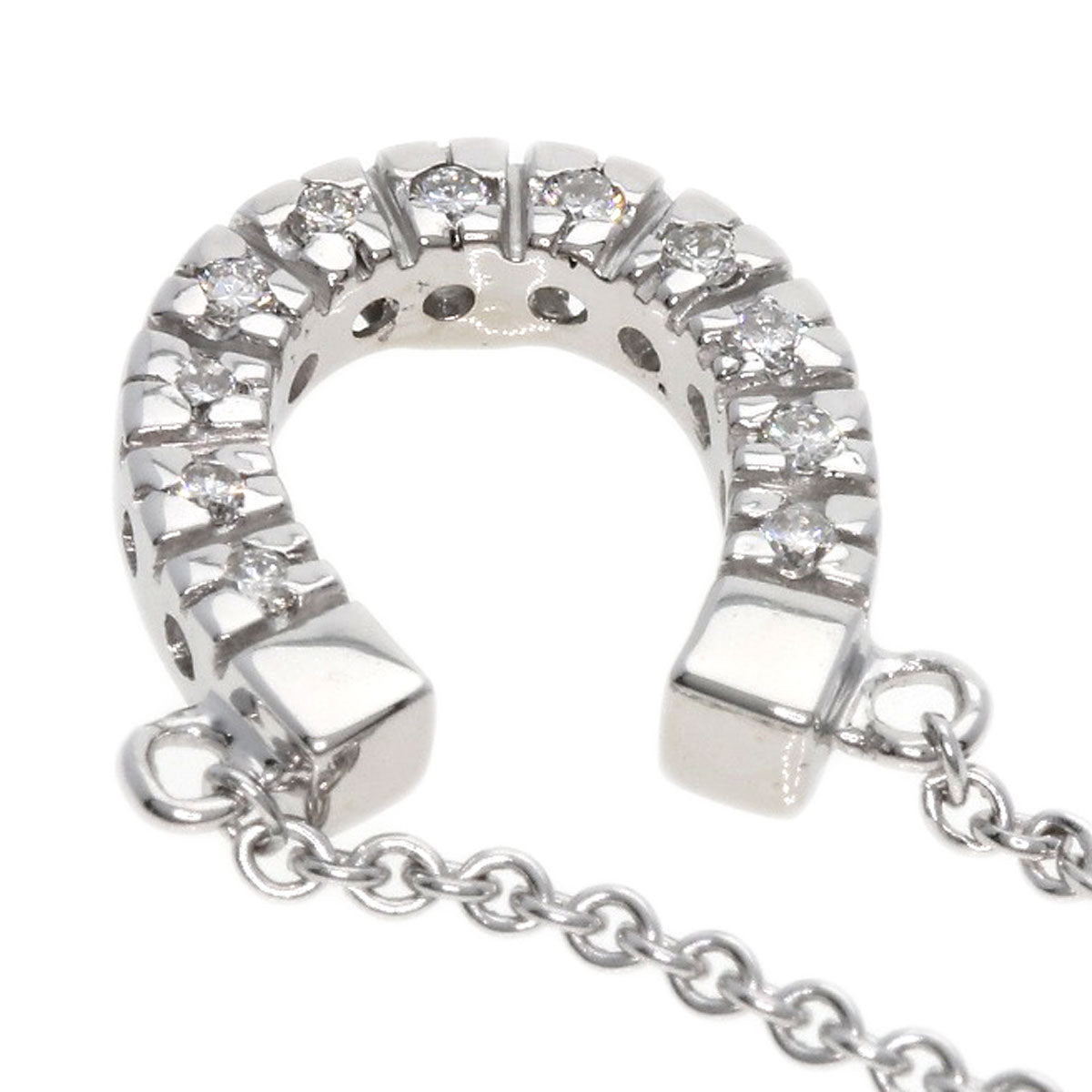 STAR JEWELRY Necklace Horseshoe Diamond K18 White Gold Ladies