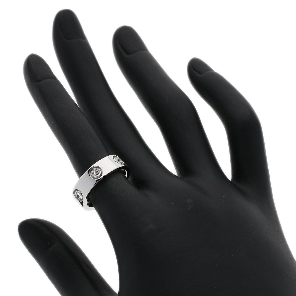 CARTIER Ring Full Diamond love ring #50 K18 White Gold Ladies