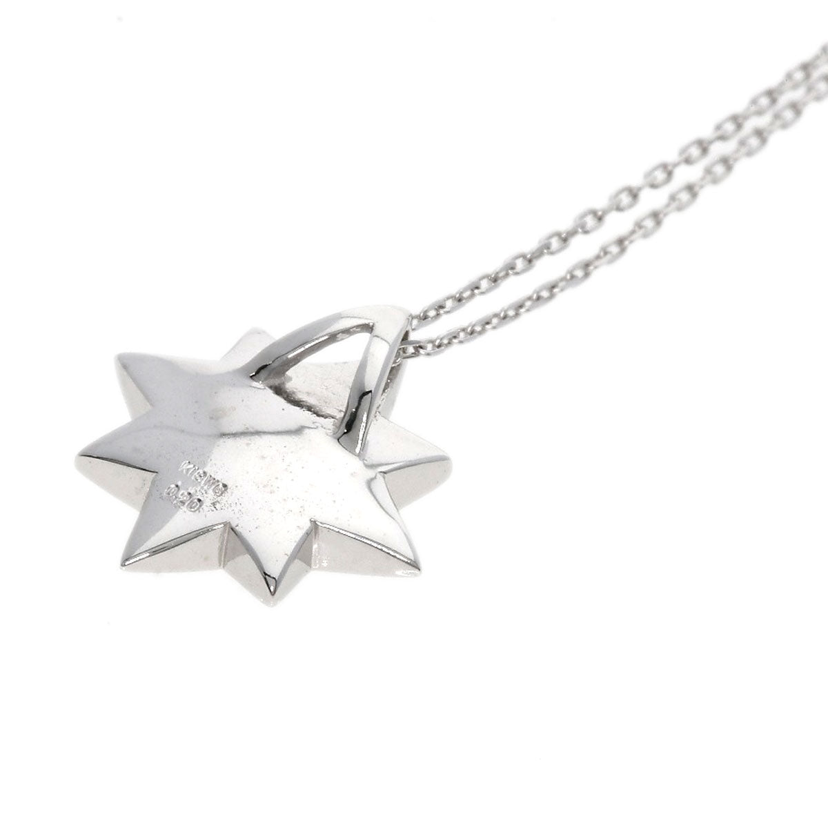 0.2ct Diamond Necklace K18 White Gold 2.54g Ladies