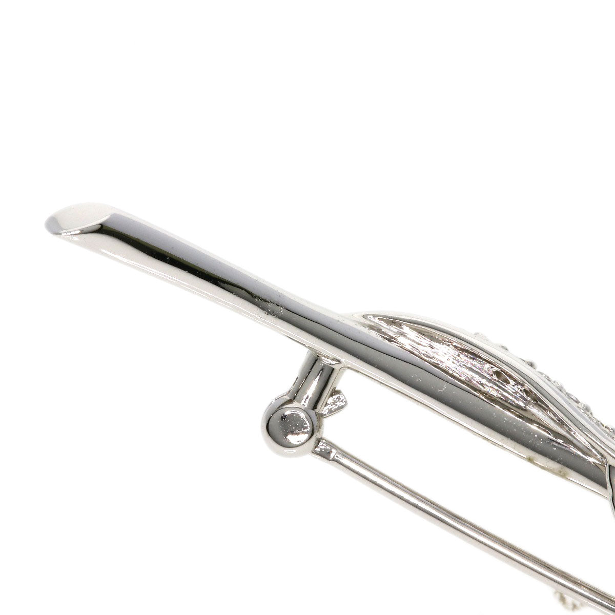 0.15ct Aquamarine Diamond Brooch K18 White Gold 7.3g Ladies