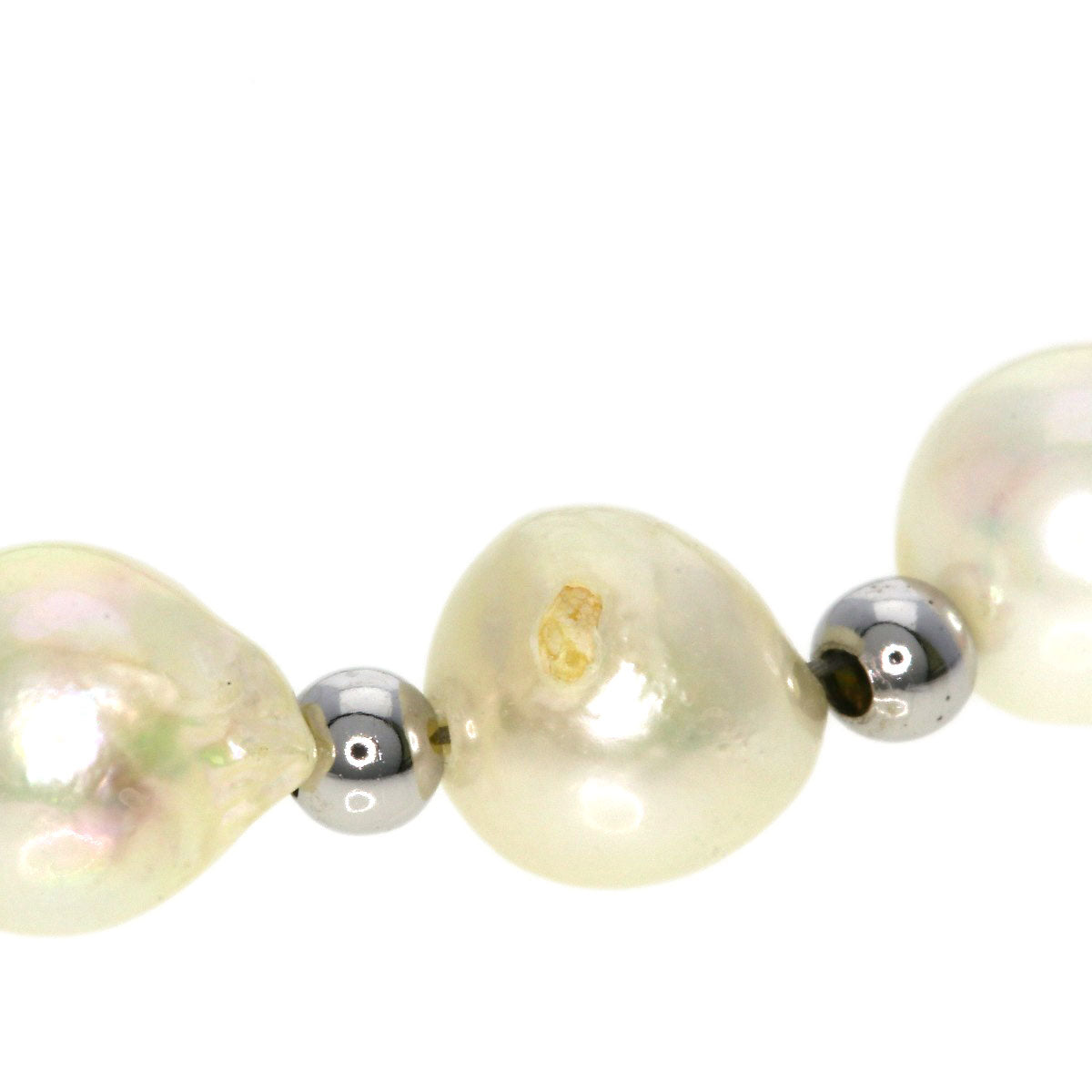 Akoya Baroque Pearl Pearl Necklace Silver 26.3g Ladies