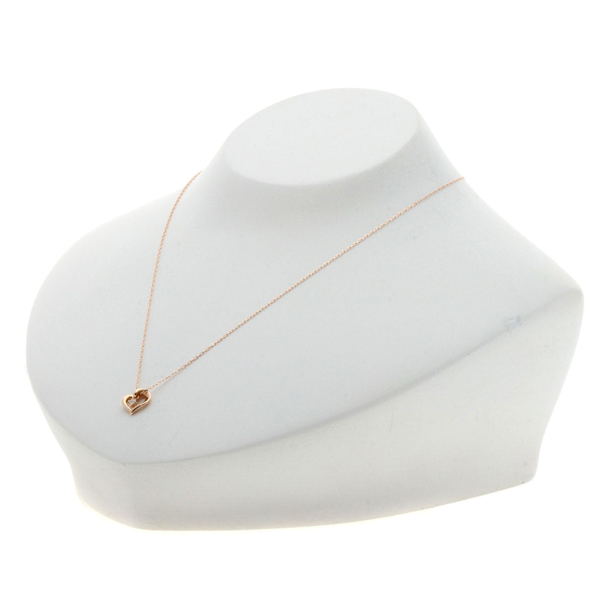 4℃ Necklace Heart motif Diamond K10 Pink Gold Ladies