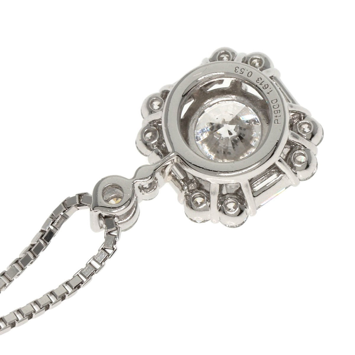 1.613ct Diamond Necklace Platinum PT900 PT850 6.5g Ladies