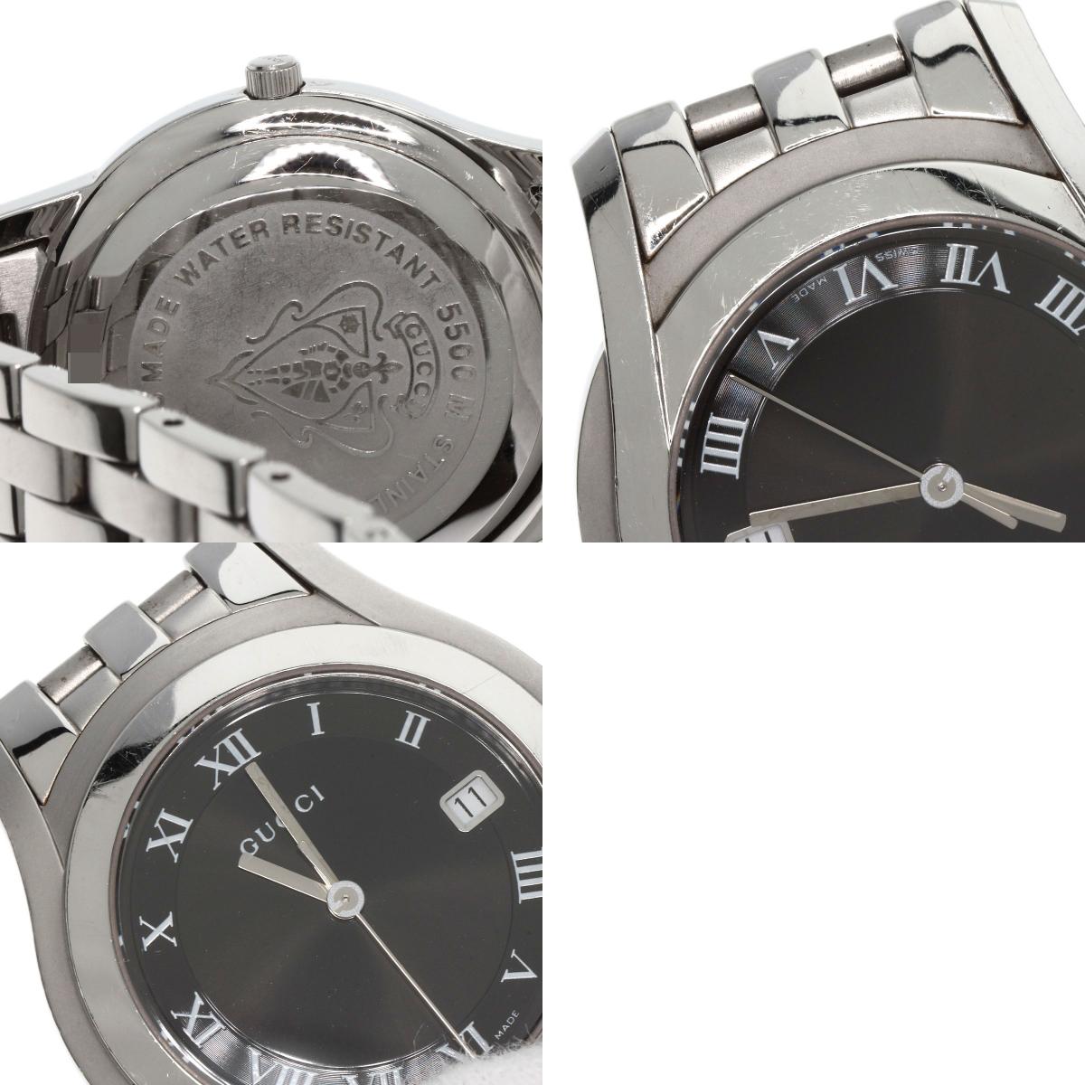 GUCCI Round face Watches 5500M Stainless Steel/Stainless Steel mens