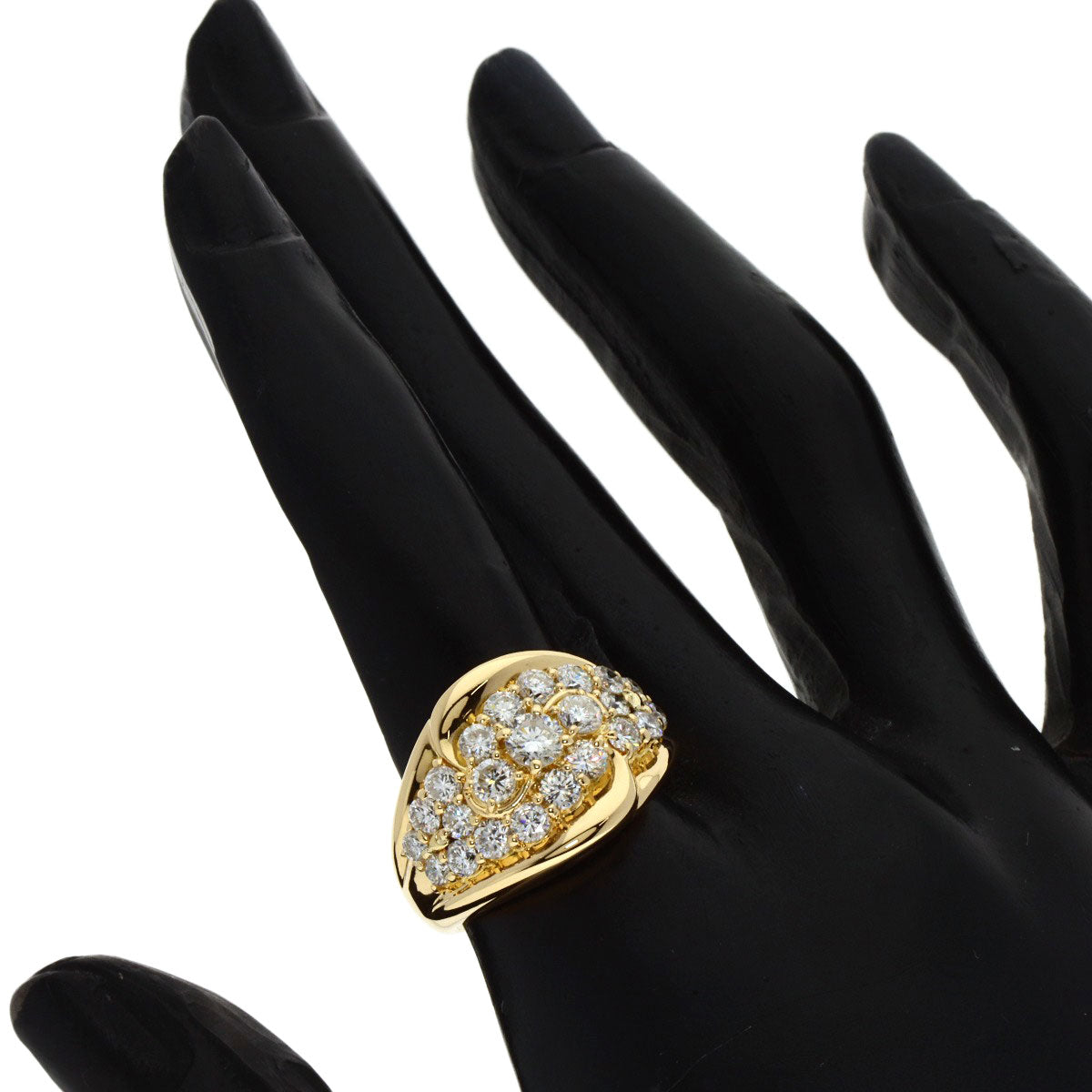 2.09ct Diamond Ring K18 Yellow Gold 9.83g Ladies