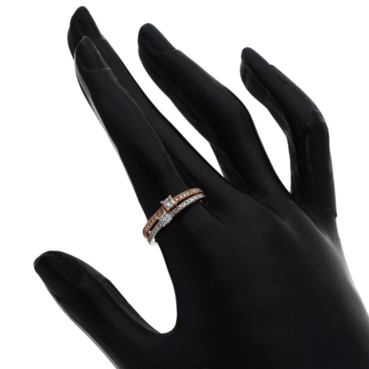 0.2ct Diamond 2 pcs set Ring K14 Pink Gold K14WG 4g Ladies