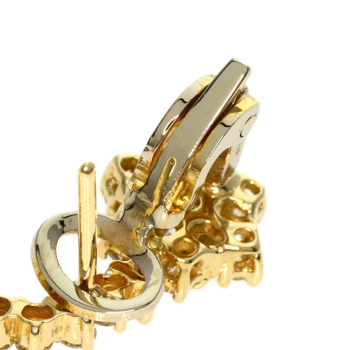 0.56ct Diamond earring K18 Yellow Gold 5.5g Ladies