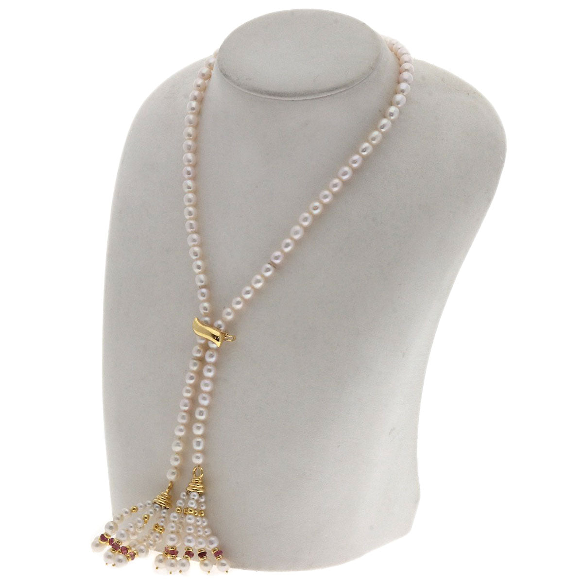 Freshwater Pearl Akoya Pearl Necklace K18 Yellow Gold 52.1g Ladies