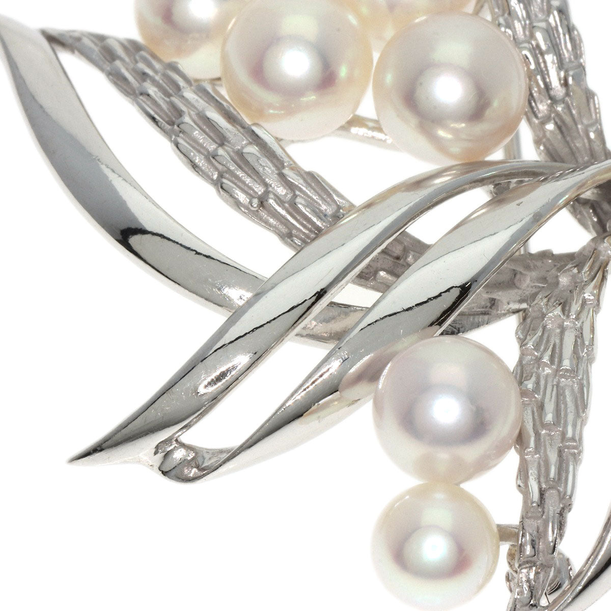MIKIMOTO Brooch Akoya pearl Pearl K14 White Gold Ladies