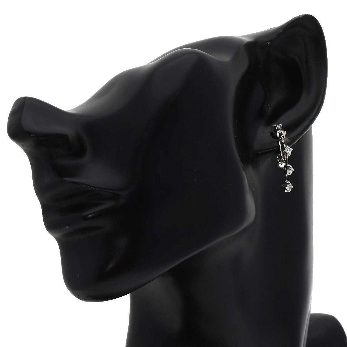 5P Diamond Earring K14 White Gold 3.51g Ladies