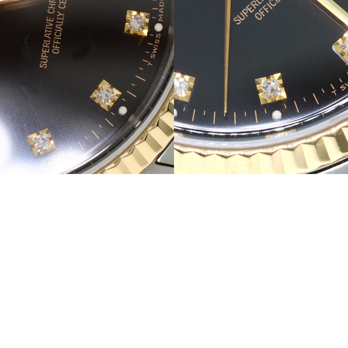 ROLEX DATEJUST 10P Diamond Watches 16233G Stainless Steel/SSxK18YG mens