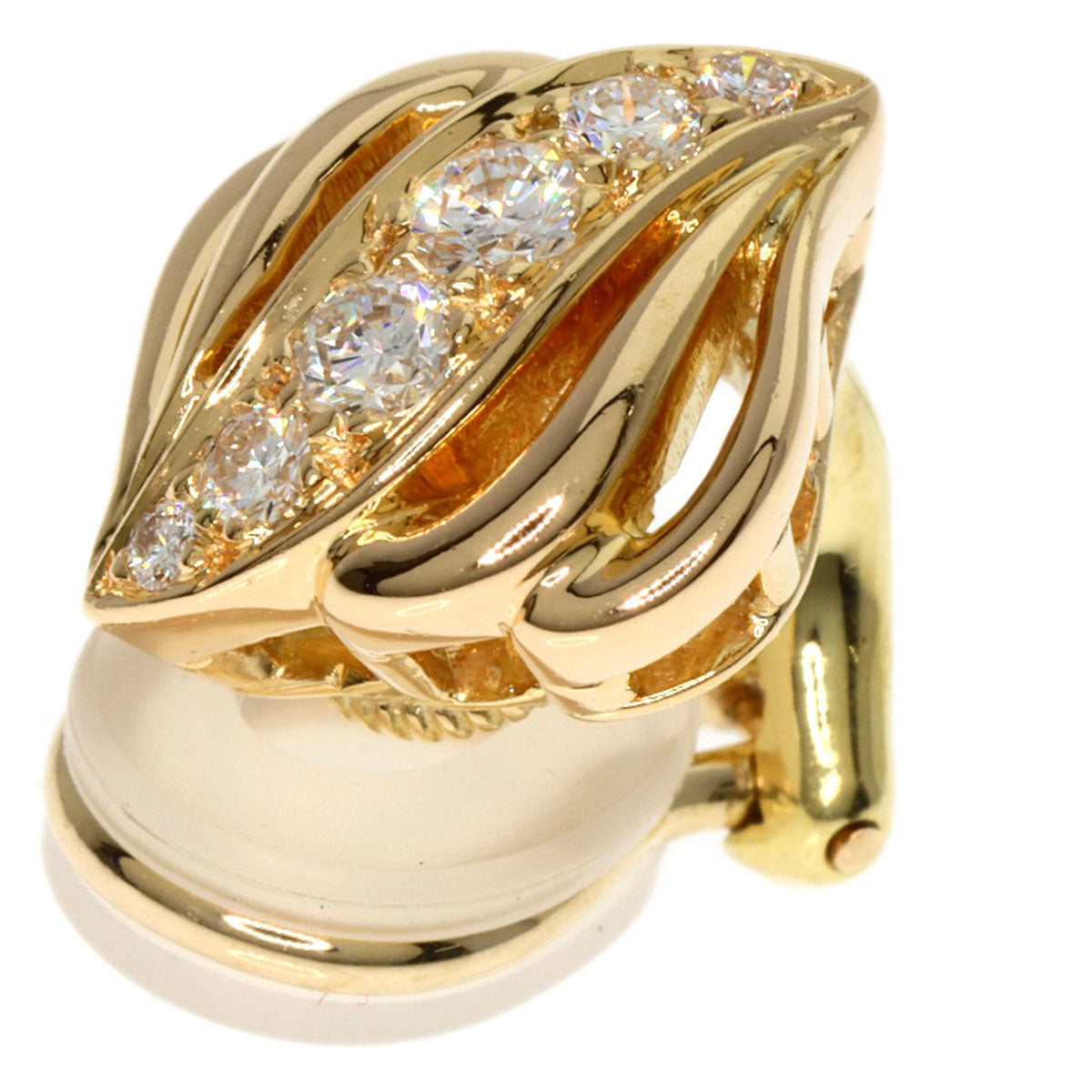 Diamond Earring K18 Yellow Gold 6.1g Ladies