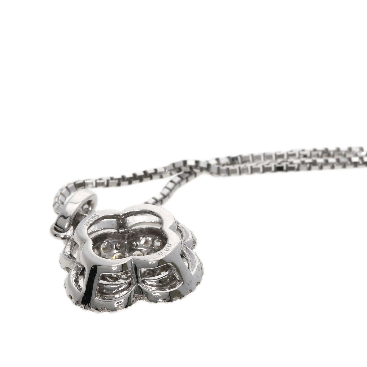 0.8ct Diamond Necklace K18 White Gold 5.6g Ladies