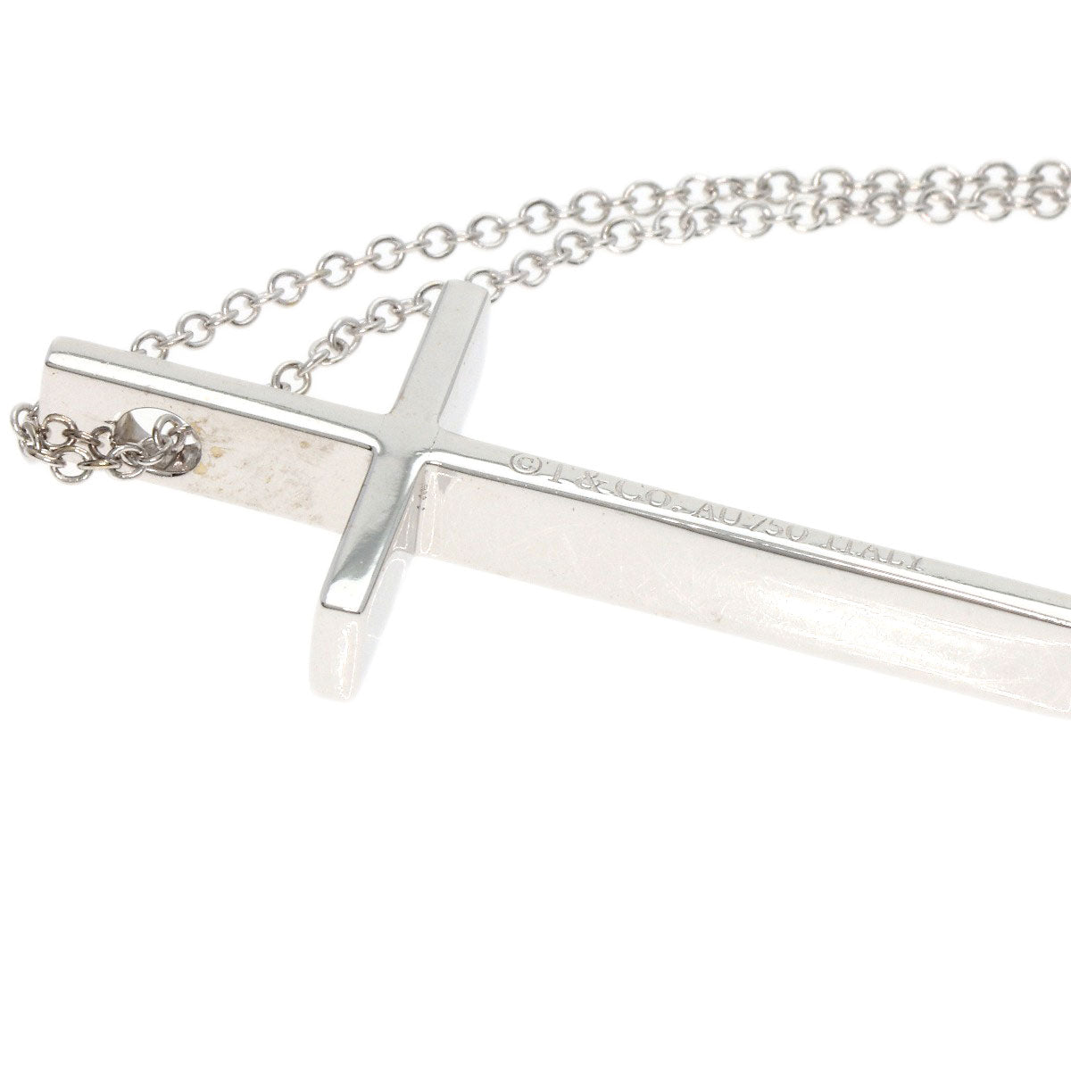 TIFFANY&Co. Necklace cross K18 White Gold Ladies