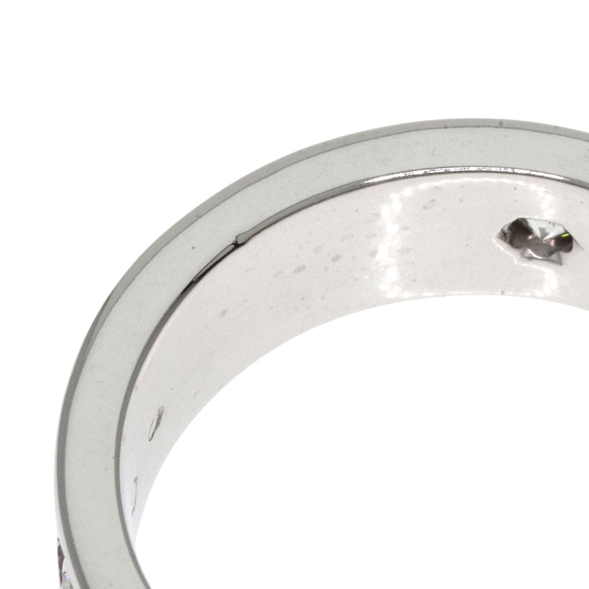 CARTIER Ring Love Ring Half Diamond #48 K18 White Gold Ladies