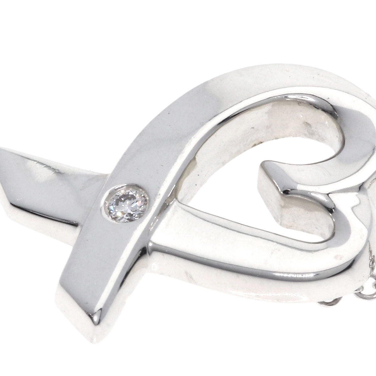 TIFFANY&Co. Necklace Loving Heart 1P Diamond Silver Ladies