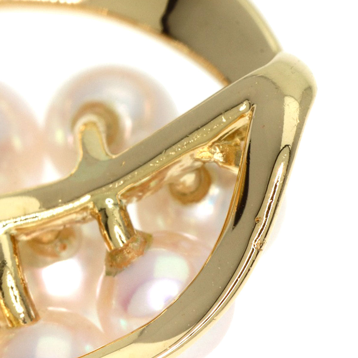 TASAKI Pendant top Pearl Pearl 2P Diamond K18 Yellow Gold Ladies