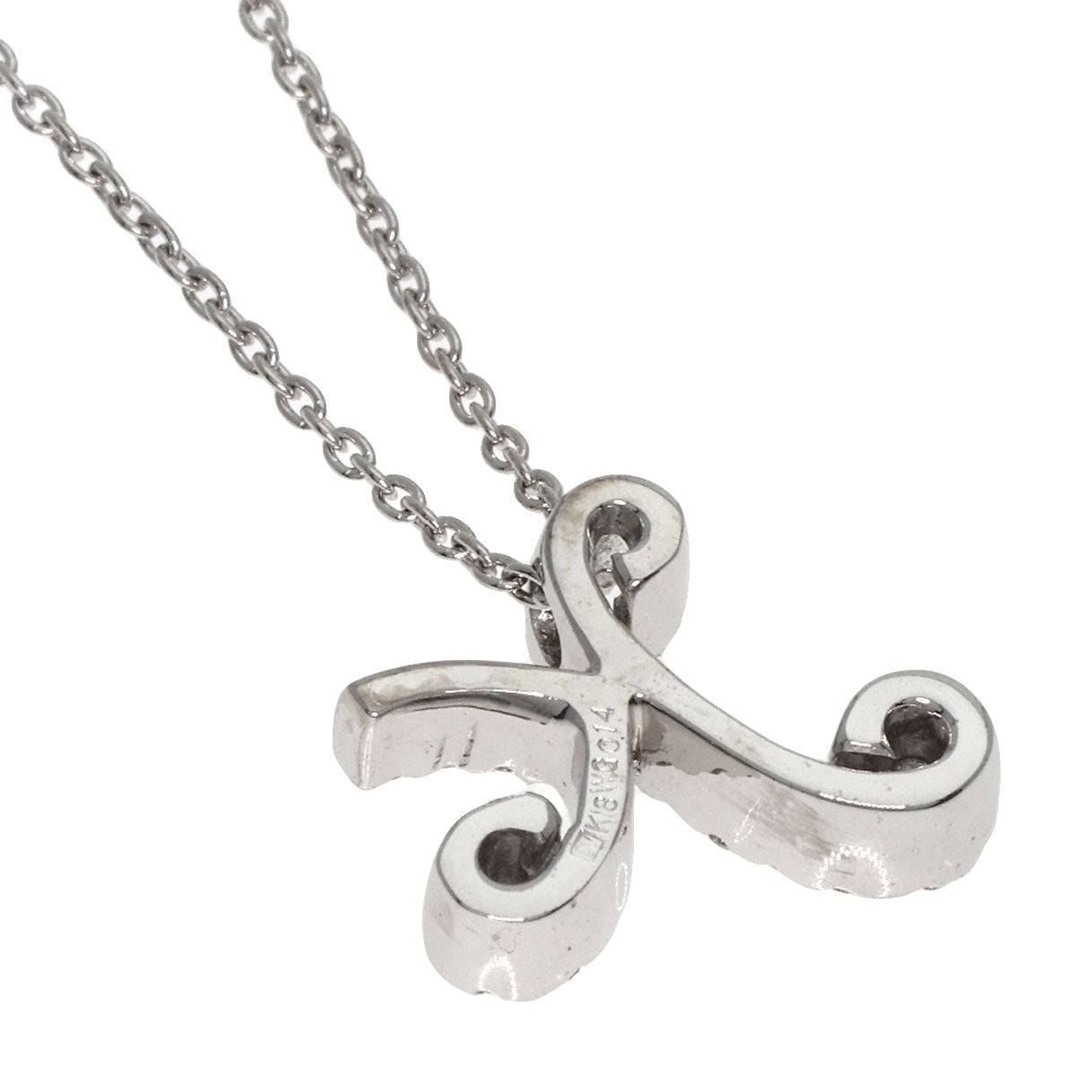 Ponte Vecchio Necklace Initial K Diamond K18 White Gold Ladies
