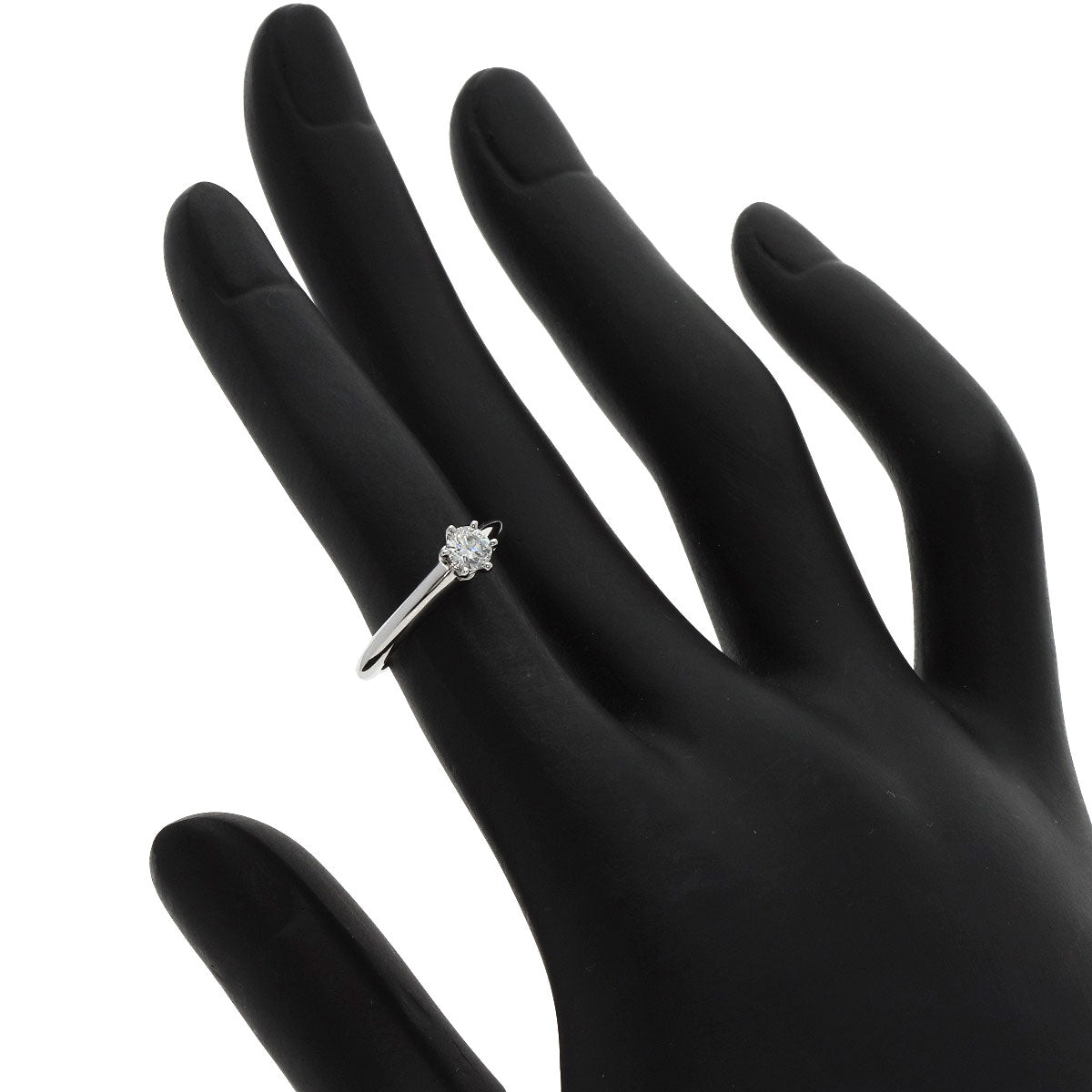 ティファニー ソリティア ナイフエッジ 1P ダイヤモンド リング・指輪 プラチナPT950 レディース 【中古】【TIFFANY&Co.】
