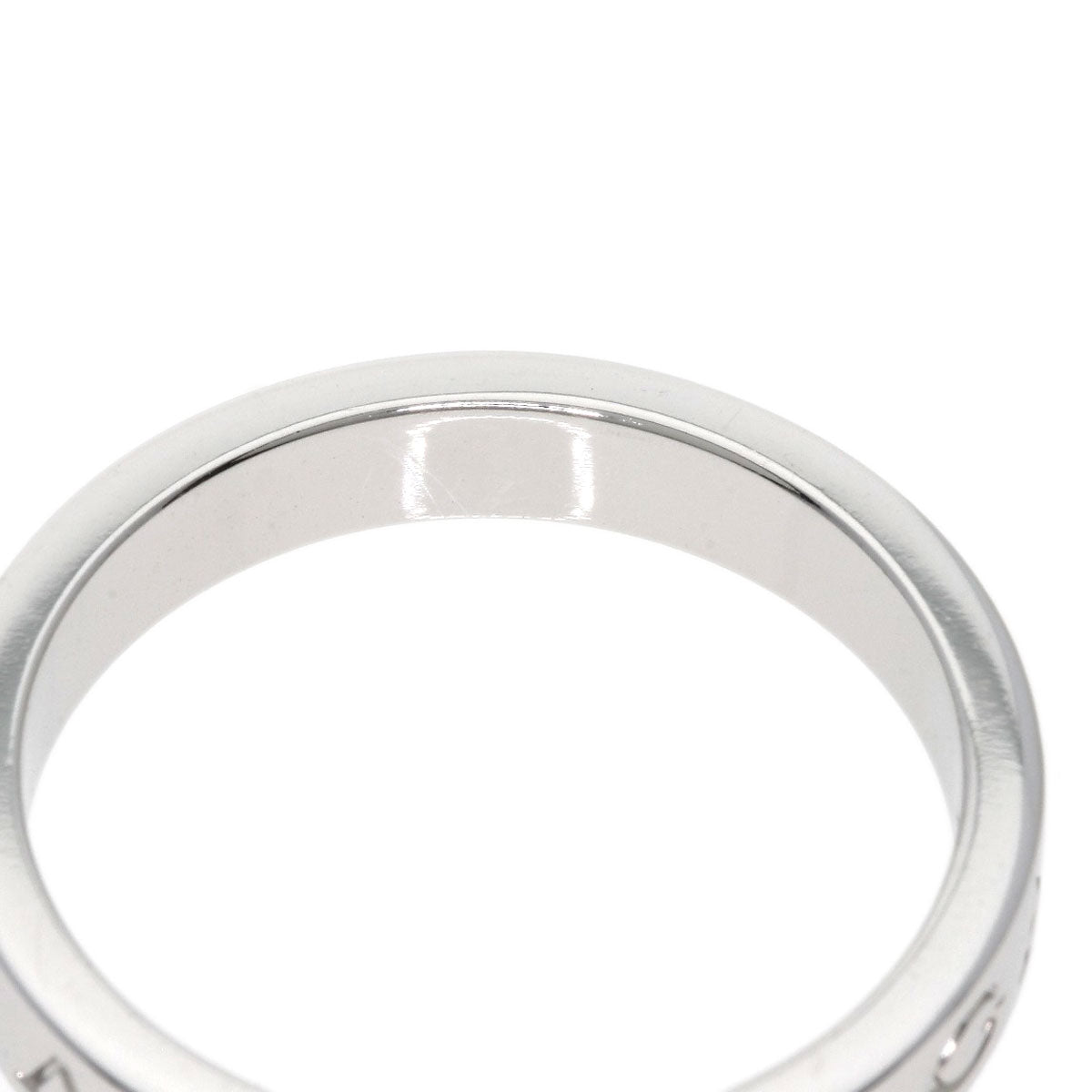 BVLGARI Ring Double logo 1P Diamond K18 White Gold mens