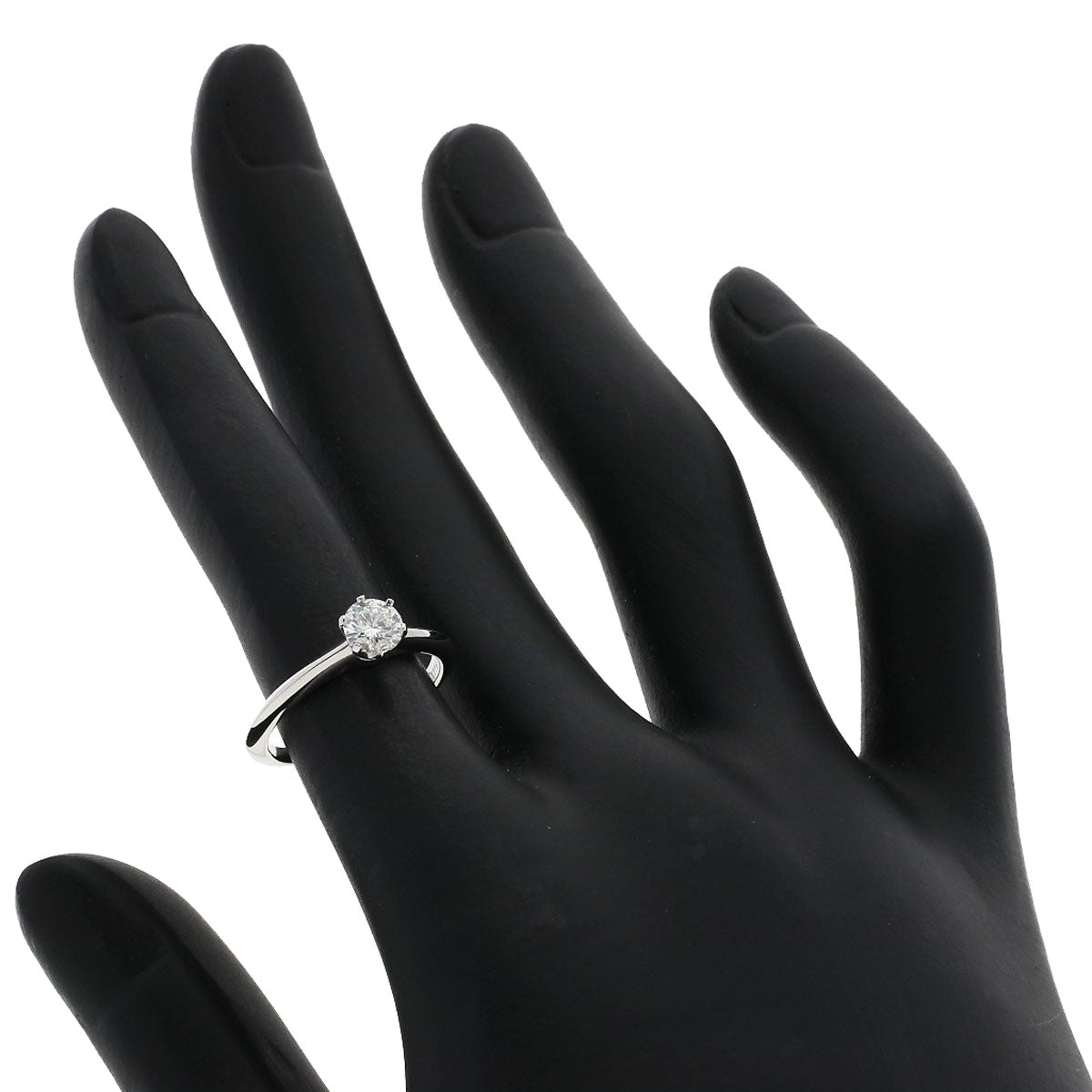 TIFFANY&Co. Ring Solitaire Knife Edge Diamond Platinum PT950 Ladies