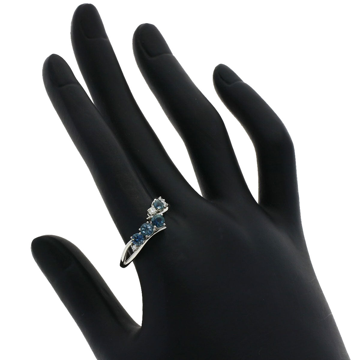 0.8ct Tourmaline Diamond Ring Platinum PT950 5.4g Ladies