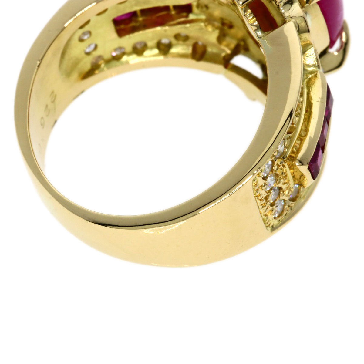 2.26ct Ruby Diamond Ring K18 Yellow Gold 9.4g Ladies