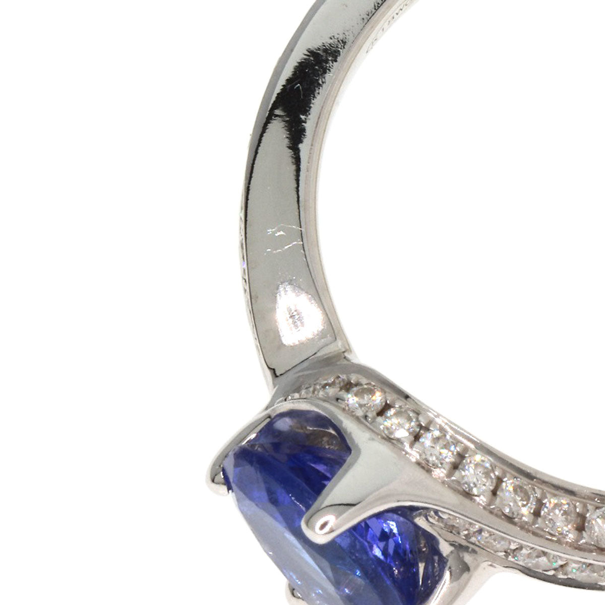 1.03ct Tanzanite Diamond Ring K18 White Gold 4g Ladies