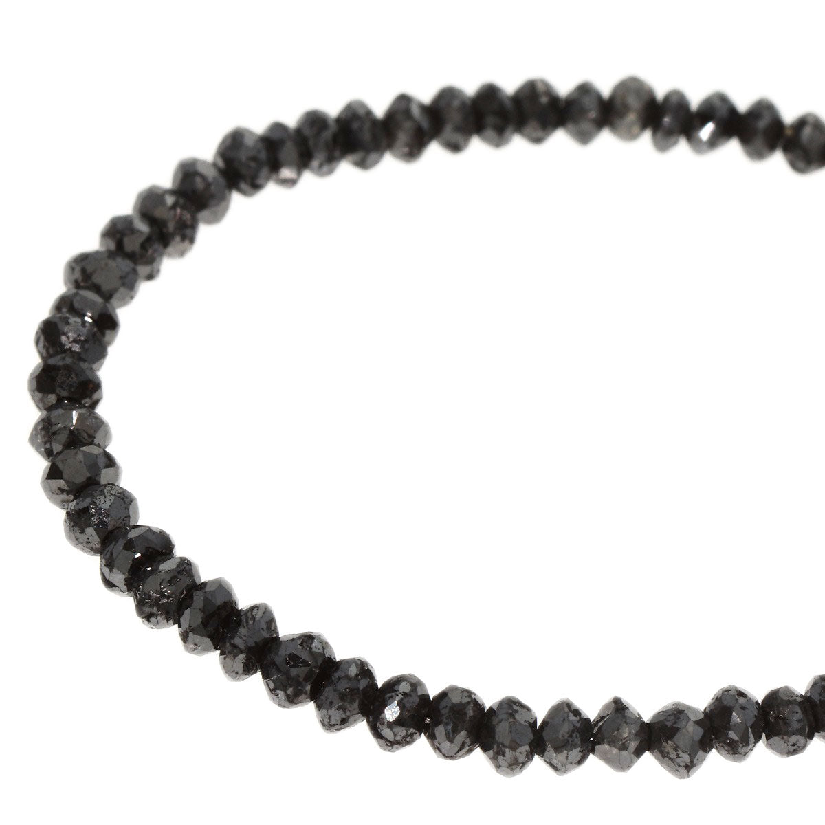 15ct Black Diamond Necklace K18 White Gold 4.4g Ladies