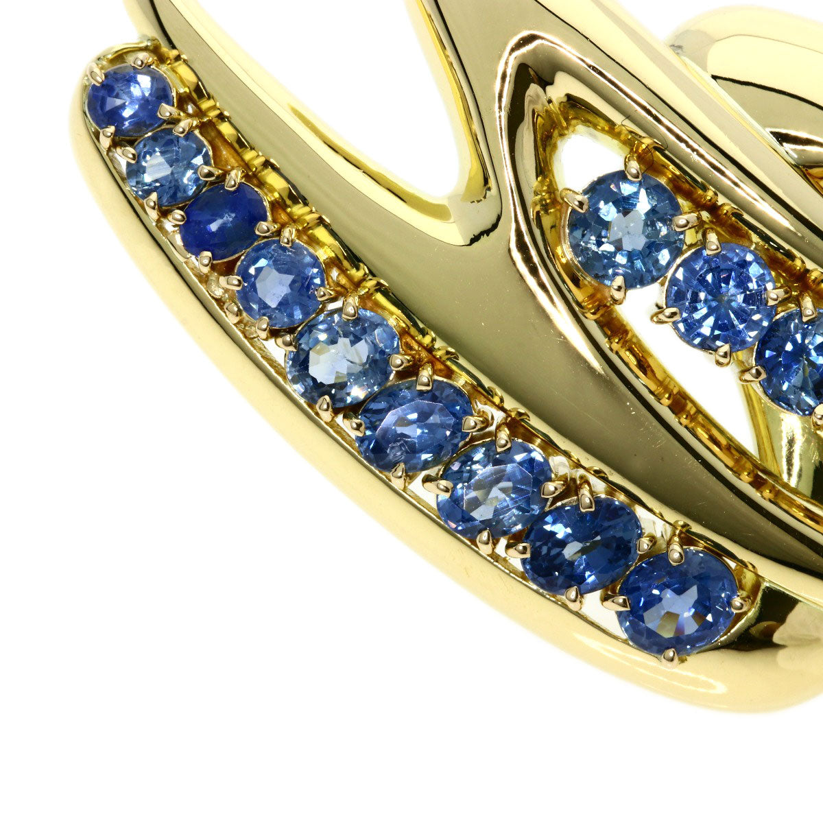 6.25ct sapphire Brooch K18 Yellow Gold 24.5g Ladies