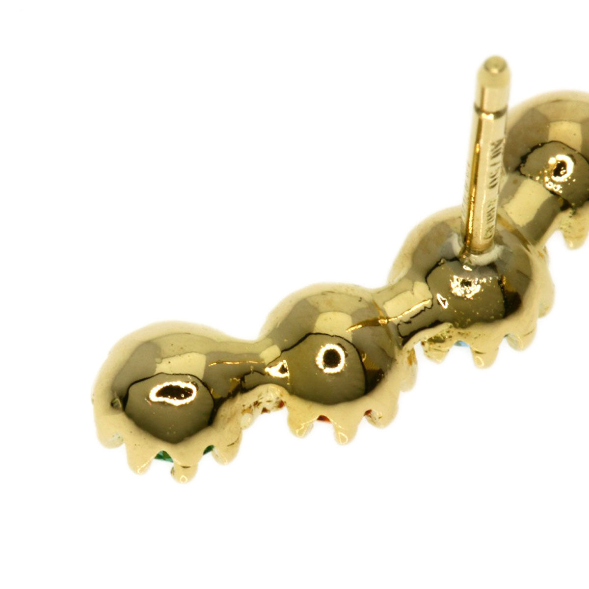 GUCCI earring Multi-stone Double G K18 Yellow Gold Ladies