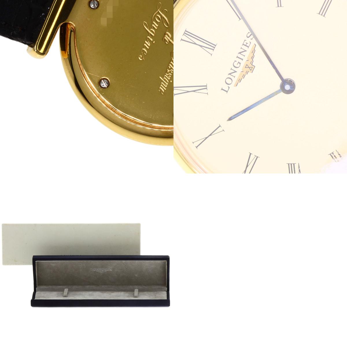 LONGINES Grand classic Watches L4.503.2 Gold Plated/Leather unisex