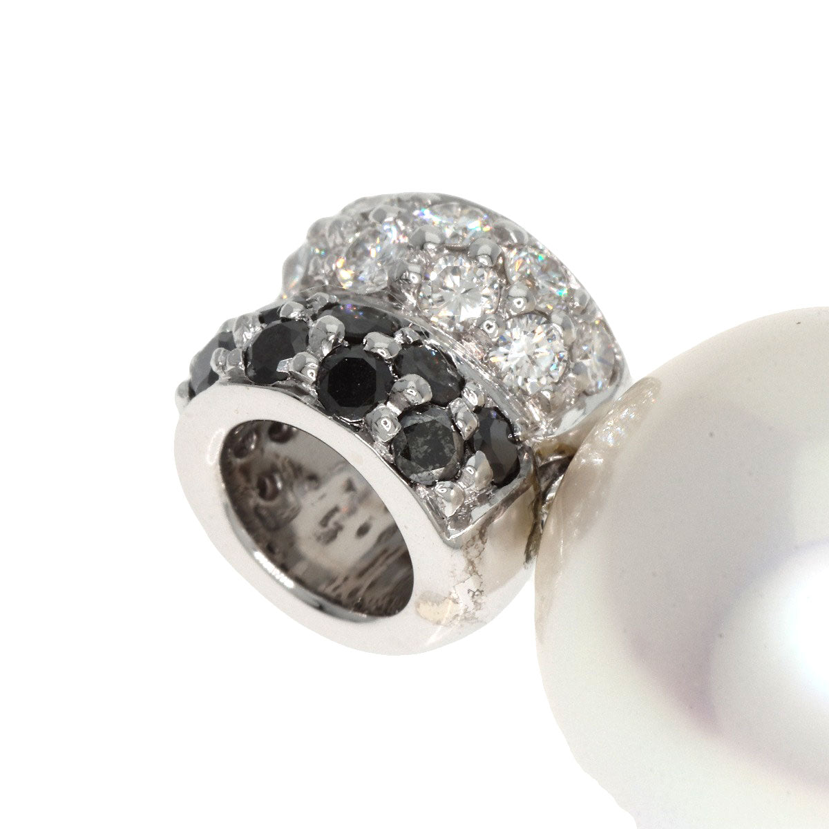 AUTORE Pearl Pearl Diamond Pendant top K18 White Gold 4.5g Ladies